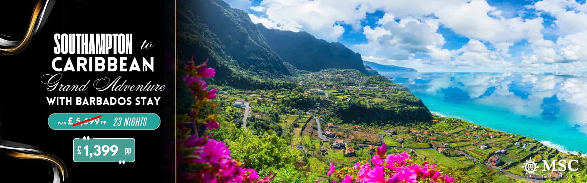 Southampton To Caribbean Grand Adventure with Barbados Stay